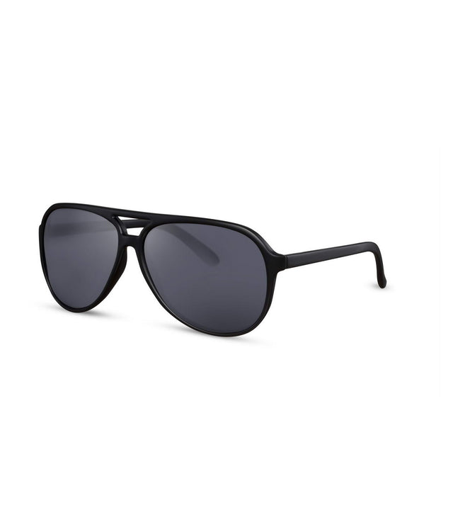 Double Bridge Black Aviator Sunglasses