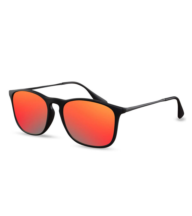 Red Lens Sunglasses in Matte Black