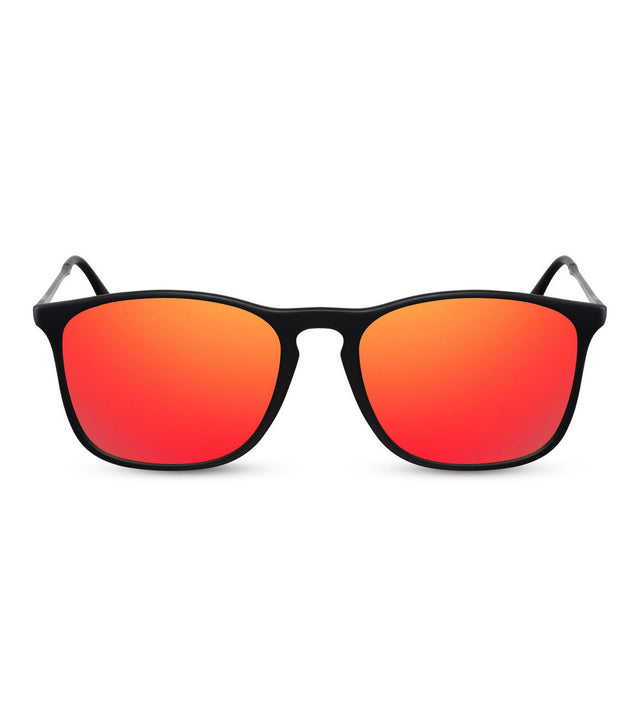 Red Lens Sunglasses in Matte Black