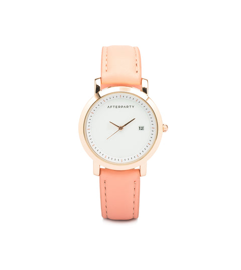 Minimal Peach Rose Gold Watch