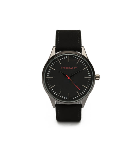 Urban Oversized Black Suede Watch