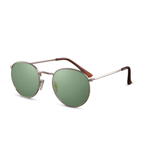 Simple Round Sunglasses With Green Smoke Lens