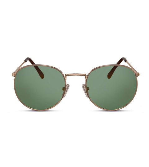 Simple Round Sunglasses With Green Smoke Lens