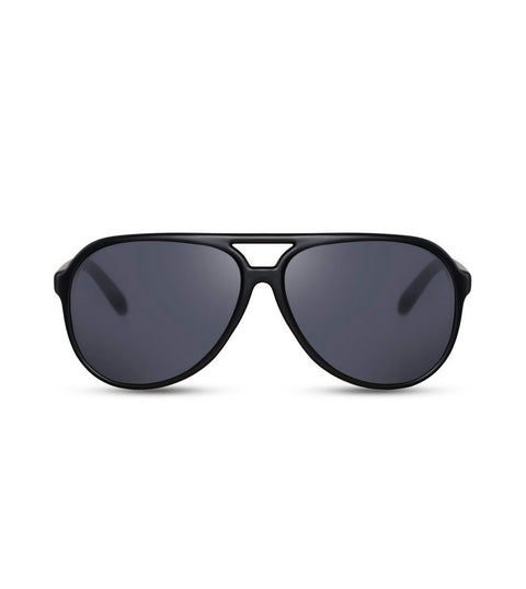  Double Bridge Black Aviator Sunglasses