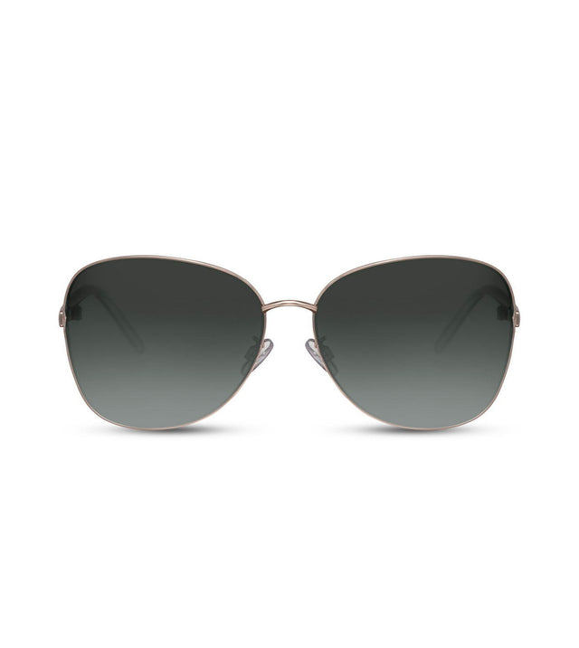 Oversized Aviator Sunglasses in Gold With Black Lens