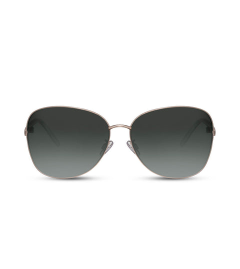 Oversized Aviator Sunglasses in Gold With Black Lens