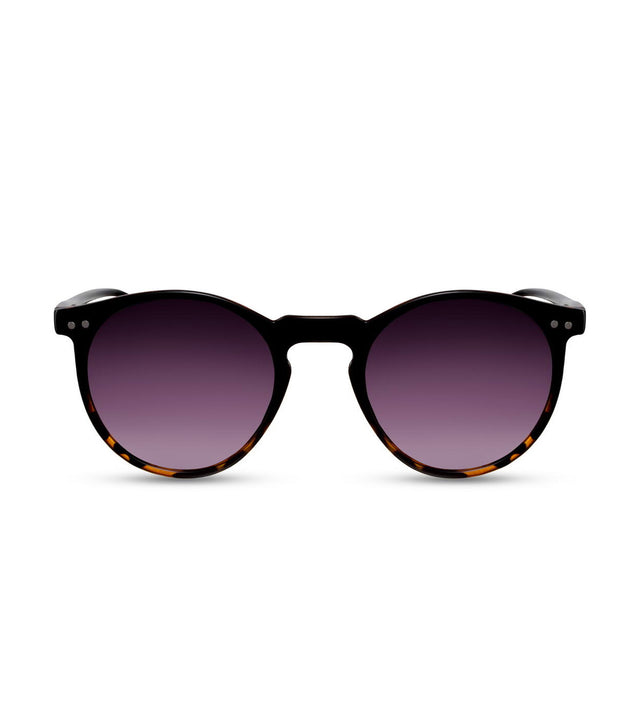 Round Sunglasses in Black Tortoiseshell Fade