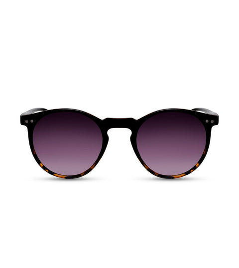 Round Sunglasses in Black Tortoiseshell Fade