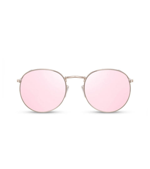 Round Pink Flash Lens Sunglasses