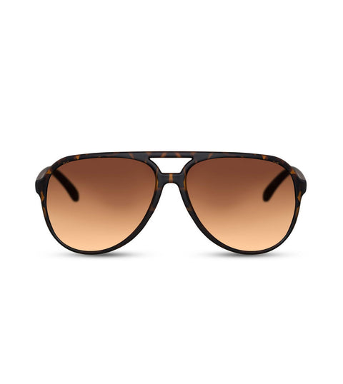 Aviator Sunglasses in Tortoiseshell With Brown Lens