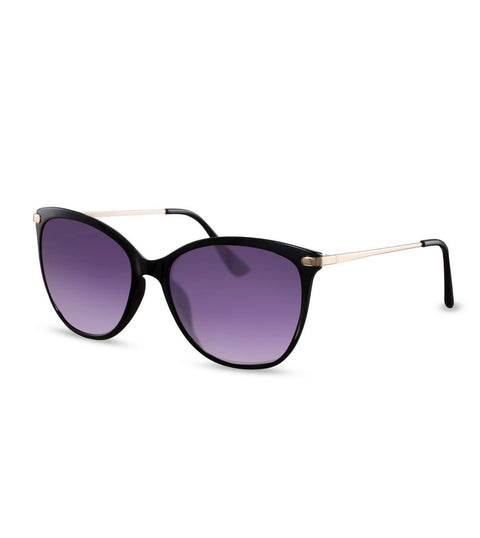  Cat Eye Sunglasses in Black With Purple Lens