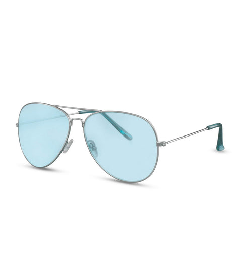 Simple Blue and Silver Aviator Sunglasses