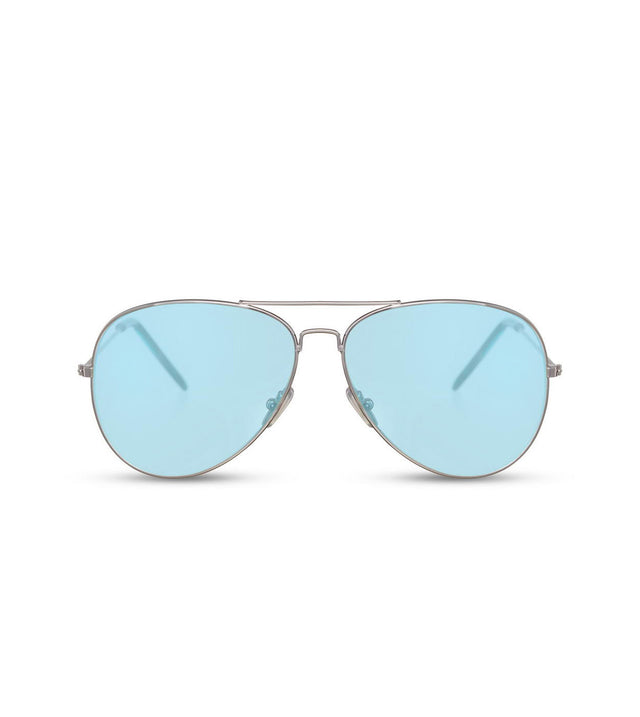Simple Blue and Silver Aviator Sunglasses