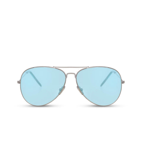 Simple Blue and Silver Aviator Sunglasses