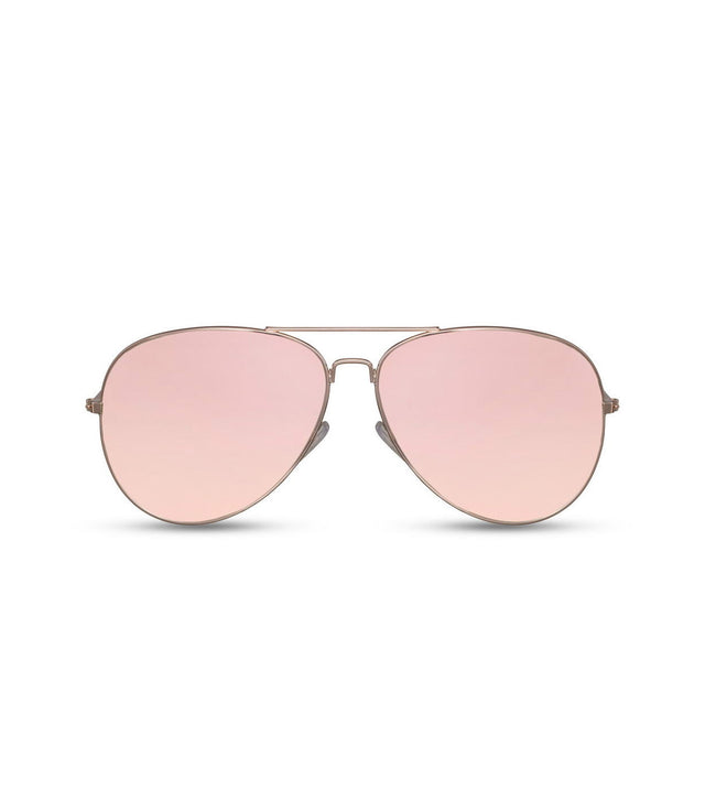 Classic Aviator Sunglasses With Pink Flash Lens