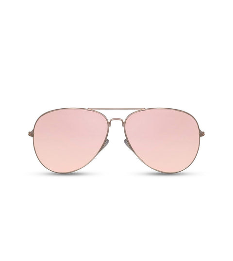 Classic Aviator Sunglasses With Pink Flash Lens