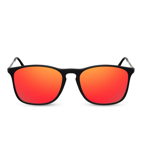 Red Lens Sunglasses in Matte Black