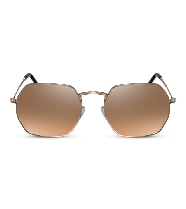 Hexagonal Sunglasses in Copper and Gold