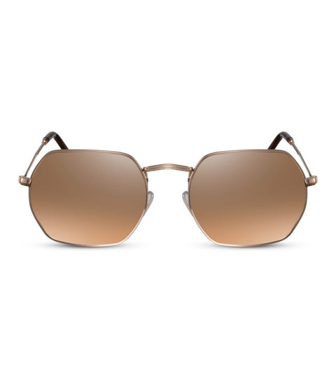 Hexagonal Sunglasses in Copper and Gold