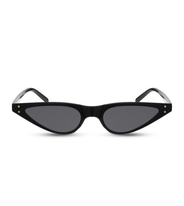 Small Pointy Sunglasses in Black With Smoke Lens