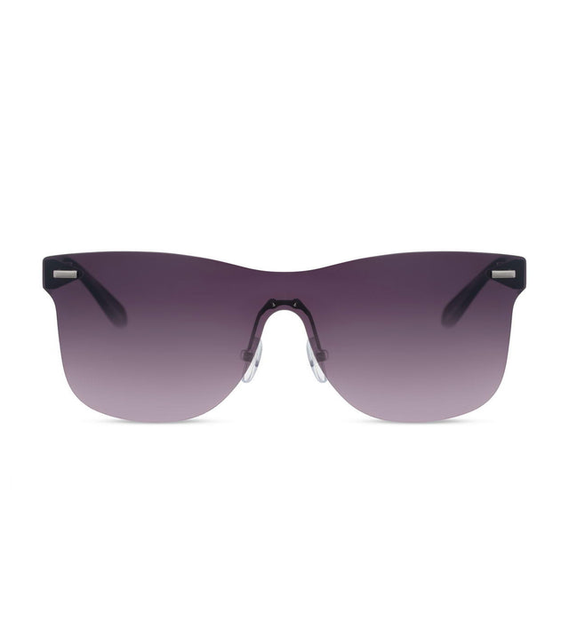 Rimless Smoke Sunglasses in Black
