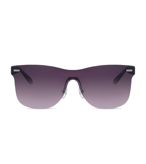 Rimless Smoke Sunglasses in Black