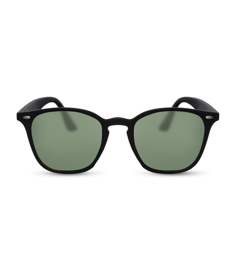 Simple Matte Black Sunglasses With Smoke Lens