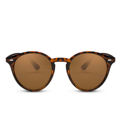 Round Tortoiseshell Sunglasses With Brown Smoke Lens